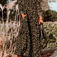 Leopard Button-Up Long Sleeve Maxi Dress