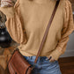 Textured Patchwork Round Neck Sweatshirt
