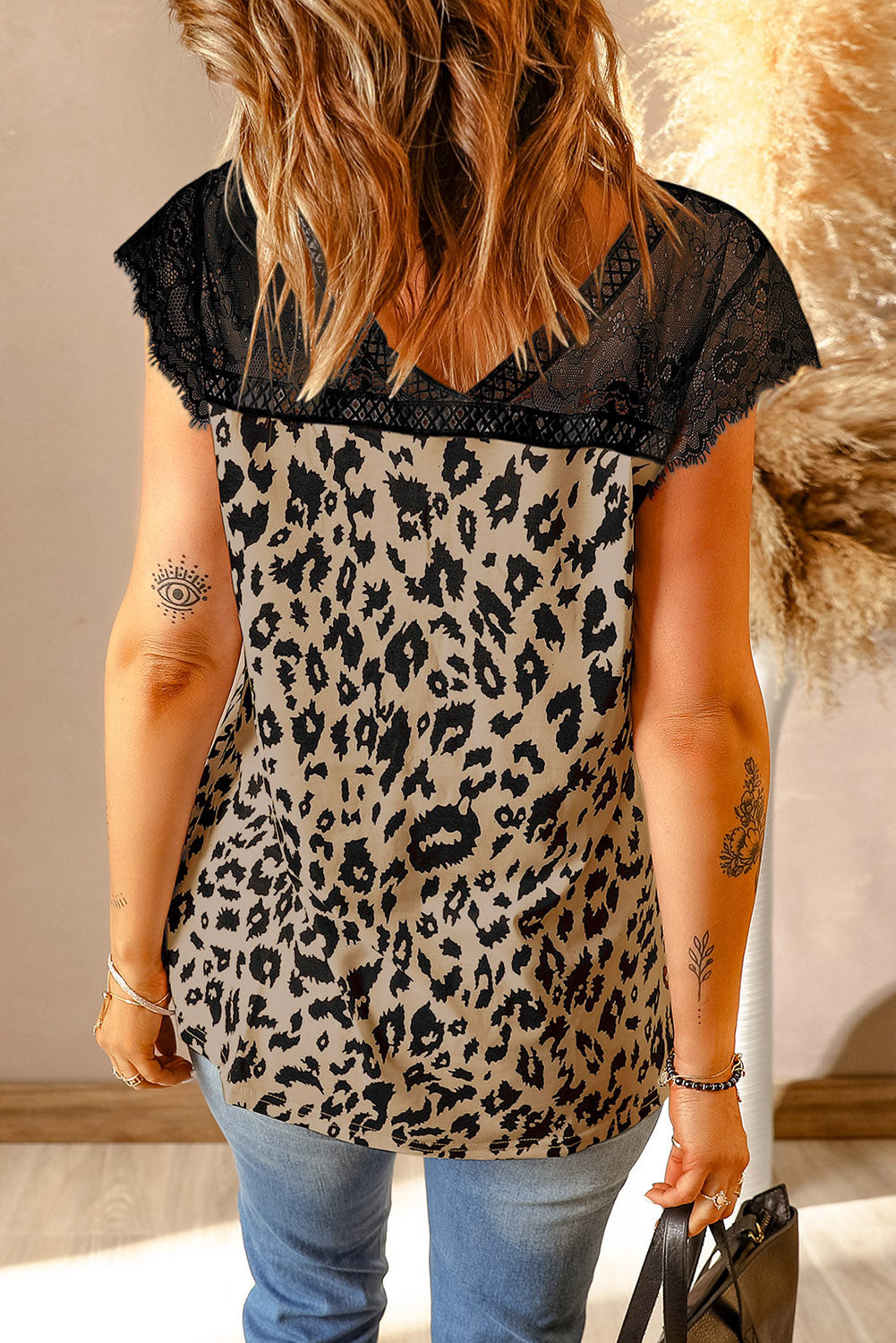 Eyelash V Neck Striped Tank