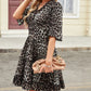 Leopard Pattern Surplice Neck Mini Dress