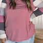 Candy Striping Sleeve Plus Size Top