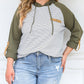 Striped Raglan Sleeve Buttoned Pocket Plus Size Hoodie