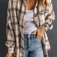 Oversized Plaid Pattern Shacket with Slits