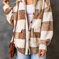 Plaid Pocketed Teddy Jacket