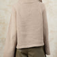 Wide Sleeve High Neck Side Buttoned Sweater