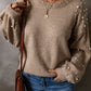 Pearled Drop Shoulder Round Neck Sweater