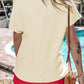 Crinkled V Neck Wide Sleeve T-shirt