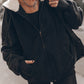 Sherpa Hooded Athleisure Zip Up Sweatshirt