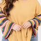Serape Striped Bell Sleeve Plus Size Top