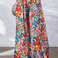 Floral Print Pocketed Wide Leg Oversized Pants