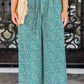 Plus Size Floral Tied Waist Wide Leg Pants