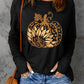 Sunflower Pumpkin Graphic Thumbhole Sleeve Top