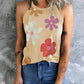 Flower Print Round Neck Tank