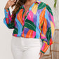 Multicolor Flora Print Plus Size Shirt