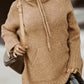 Cowl Neck Drawstring Pullover Hooded Sweater