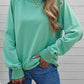 French Terry Cotton Blend Pullover Sweatshirt