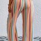 Stripe Plus Size Boho Smocked Waist Loose Pants