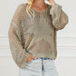 Star Pointelle Knit Baggy Sweater