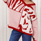 Mix Pattern Knit Ribbed Trim Oversize Sweater
