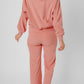 Ribbed Knit Drop Shoulder Pocketed Two Piece Lounge Set