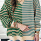 Stripe Casual Stripe Colorblock Drop Shoulder Oversize Sweatshirt