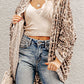 Leopard Print Batwing Sleeve Loose Tunic Cardigan