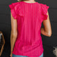 Rose Lace Crochet Ruffle Tiered Sleeve Blouse