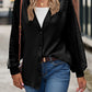 Waffled Knit Lace Long Sleeve Buttoned Cardigan