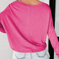 Loose V Neck Dropped Long Sleeve Top