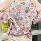 Corded Floral Patchwork Long Sleeve Top