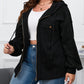 Plus Size Bishop Sleeve Zip Up Hooded Jacket