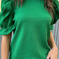 Textured Ruffled Short Puff Sleeve Top