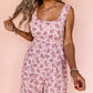 Floral Scoop Neck Backless Sleeveless Jumpsuit