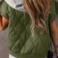 Quilted Drawstring Hooded Zip Up Puffer Vest