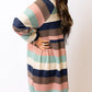 Striped Color Block Long Sleeve Mini Dress