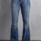 High Waist Flare Jeans with Pockets