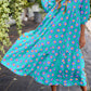 Flower Print Bracelet Sleeve Buttons Collared Maxi Dress