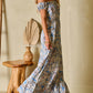 Boho Paisley Print Off Shoulder Maxi Dress