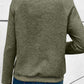 Textured Knit Buttoned Kangaroo Pocket Sweatshirt