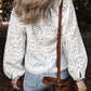 Eyelet Embroidered Puff Sleeve V Neck Blouse