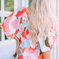 Floral Print V Neck Half Sleeve Blouse