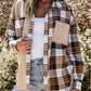 Thermal Knit Plaid Patchwork Shacket