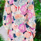 Bracelet Bubble Sleeve Blooming Flower Print Dress