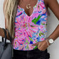 Floral Print Notch Neck Sleeveless Top