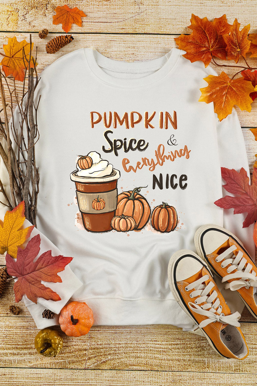 Pumpkin Spice Everything Nice Graphic Sweatshirt
