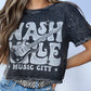 NASHVILLE MUSIC CITY Acid Wash Graphic Tee
