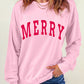 MERRY Alphabet Print Loose Fit Christmas Sweatshirt