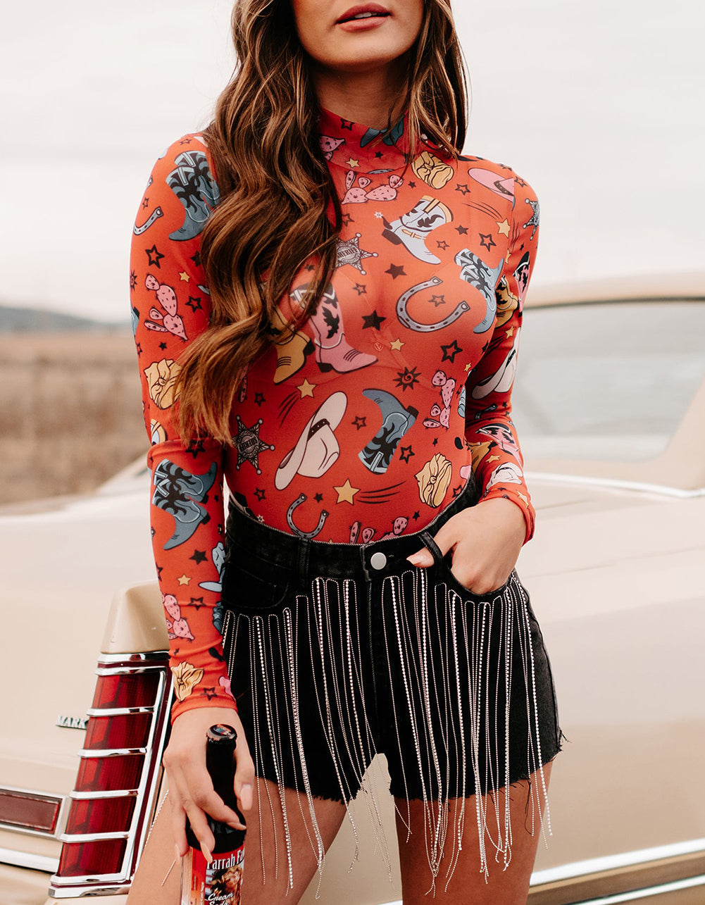 Rodeo Bound Printed Long Sleeve Bodysuit