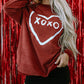 XOXO Heart Shape Graphic Corded Sweatshirt