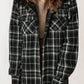 Plaid Pattern Sherpa Lined Hooded Shacket